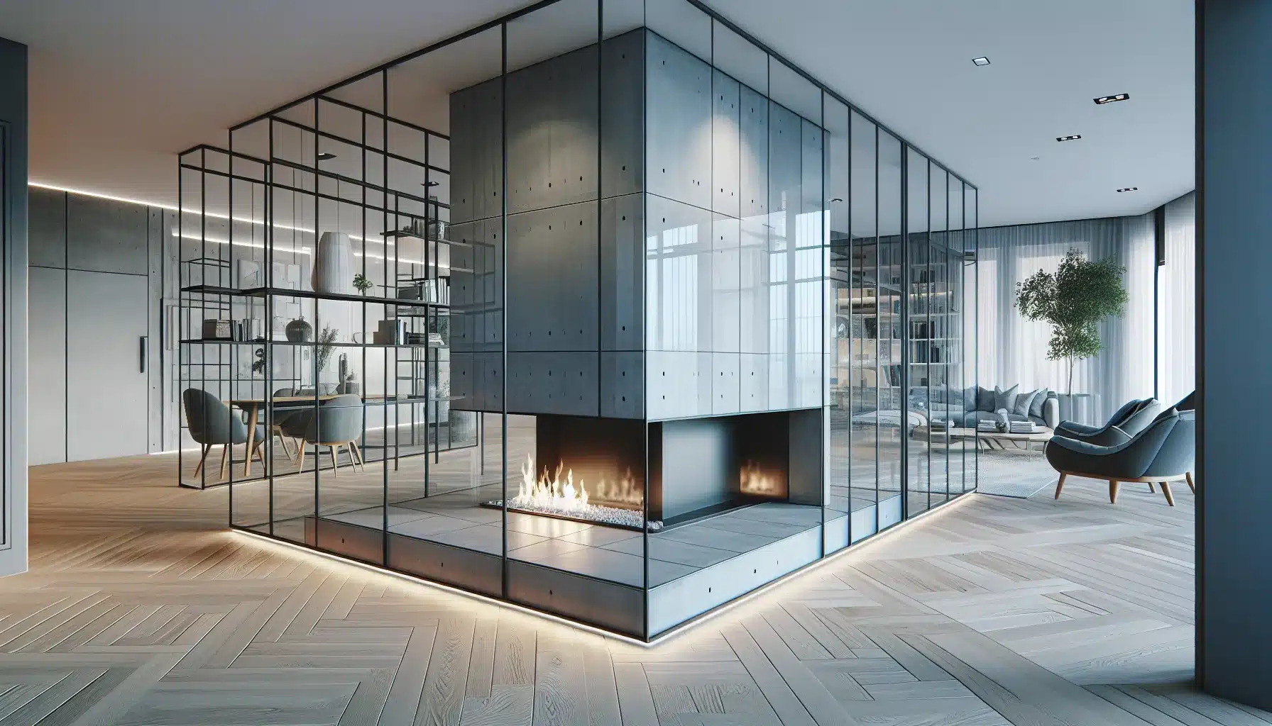 Peis som romdeler &ndash; praktiske og stilige l&oslash;sninger for et &aring;pent og moderne hjem &ndash; illustrasjon 2